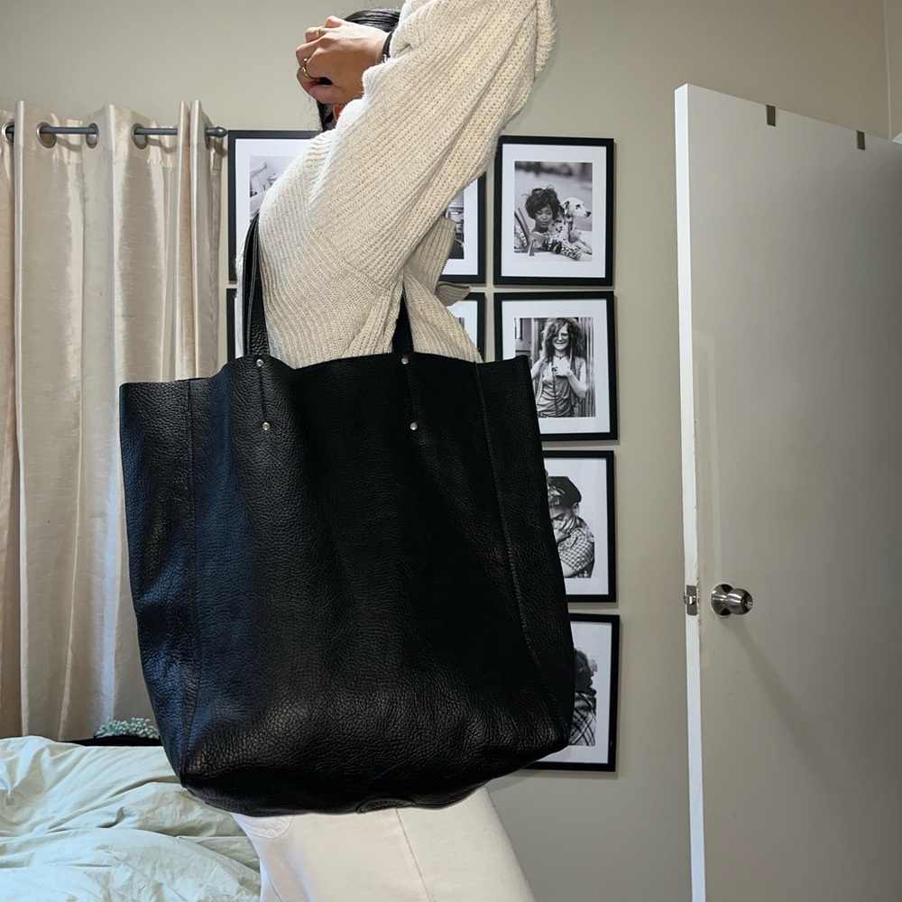 Genuine Leather Roots Tote Bag